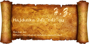 Hajduska Zétény névjegykártya
